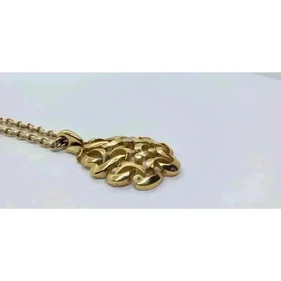 1960s Vintage Crown Trifari Multi Scroll Pendant Necklace Gold Wash - Picture 4 of 9